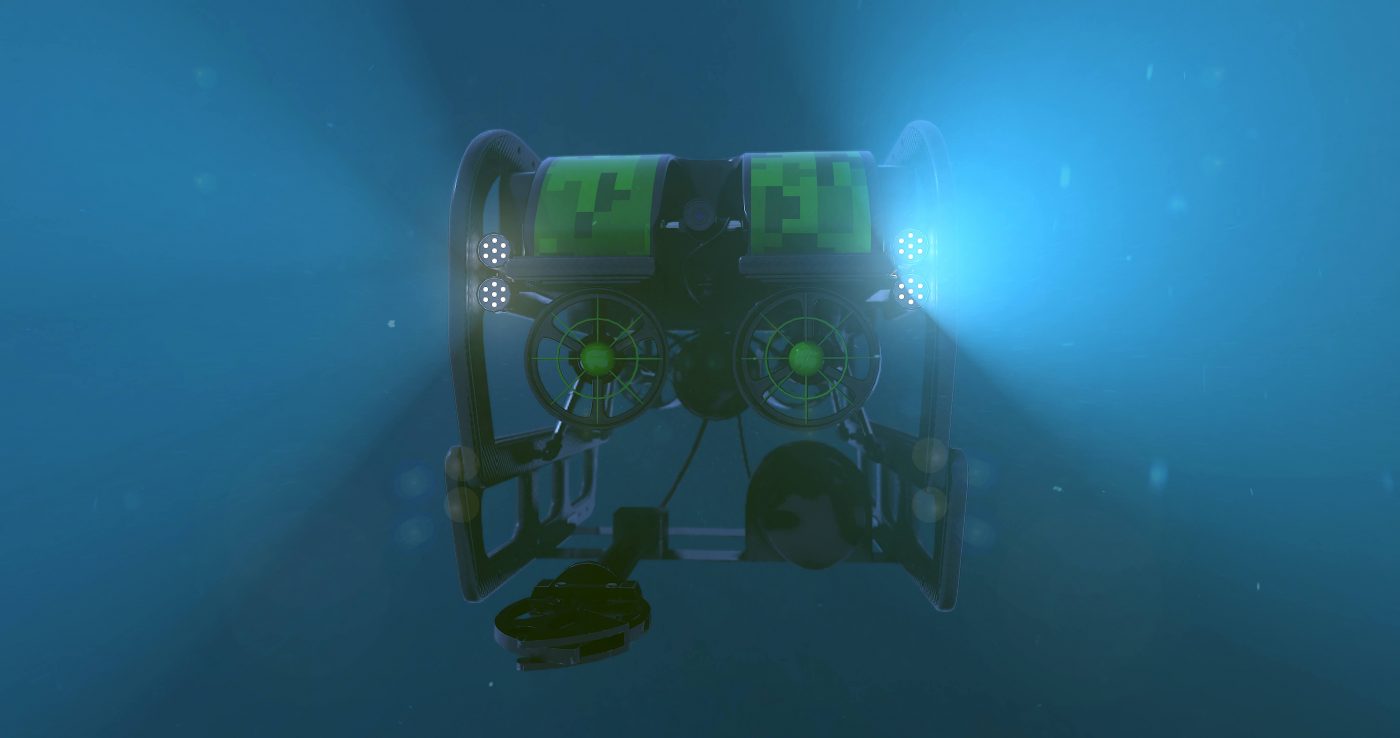 rov robot under the sea